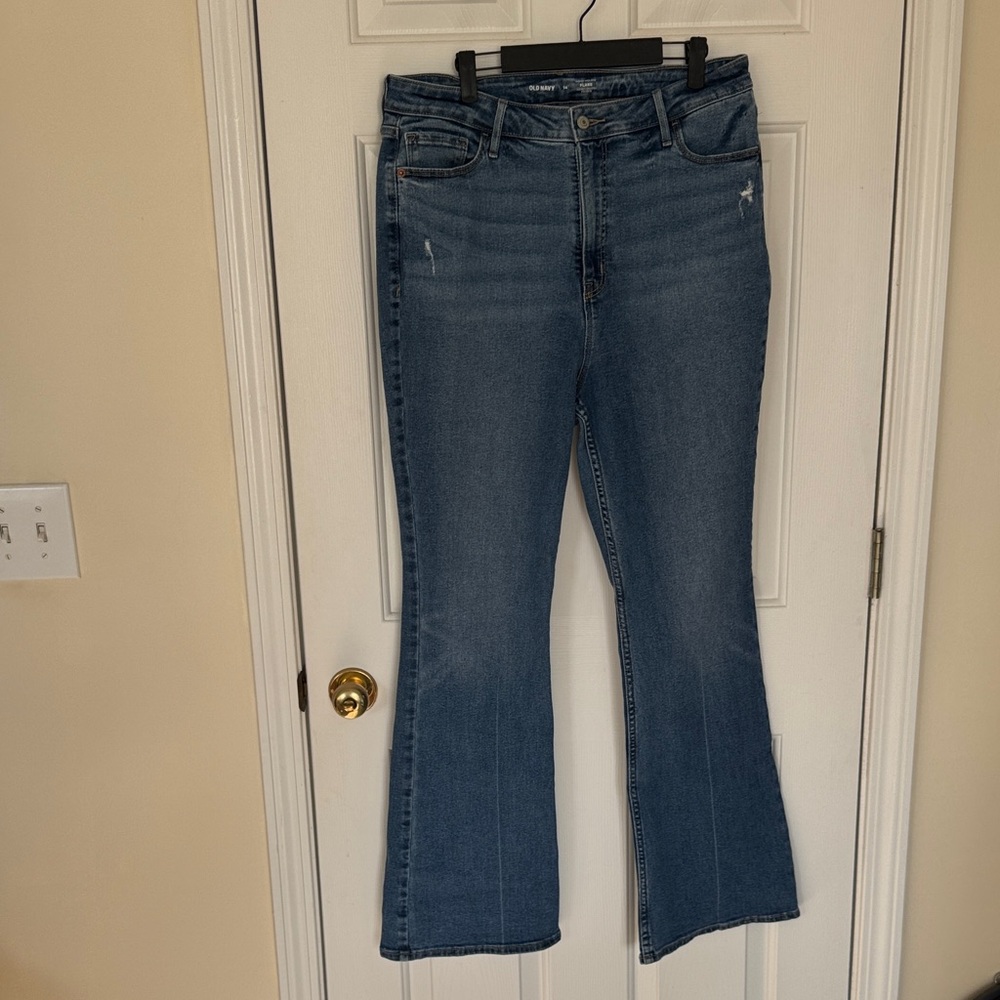 Old Navy “Higher High Rise” Flare Women's Jeans with Secret Smooth Pockets, Blue